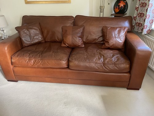 Duresta chestnut leather sofa - duresta,